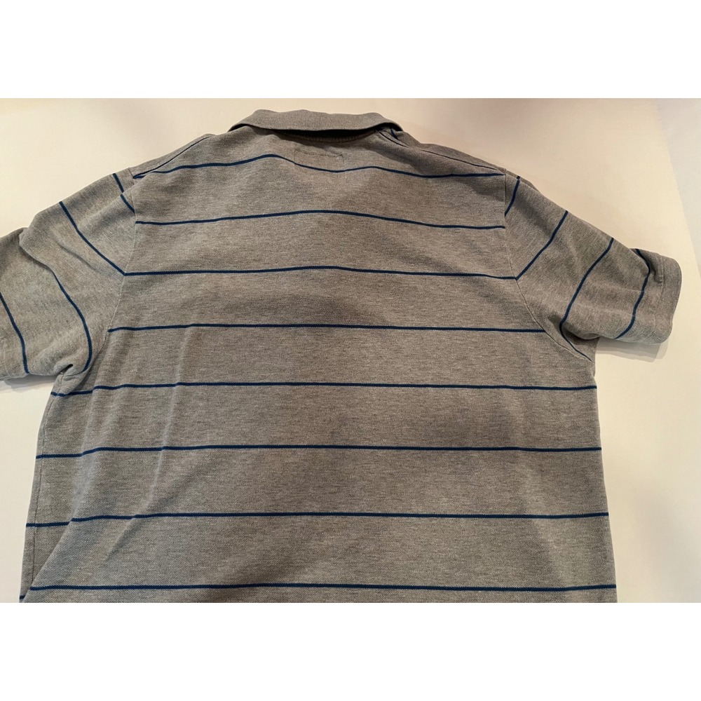 American Eagle Outfitters Men's The Eagle Polo Shirt Gray Blue Stripe Size XL - Picture 6 of 6